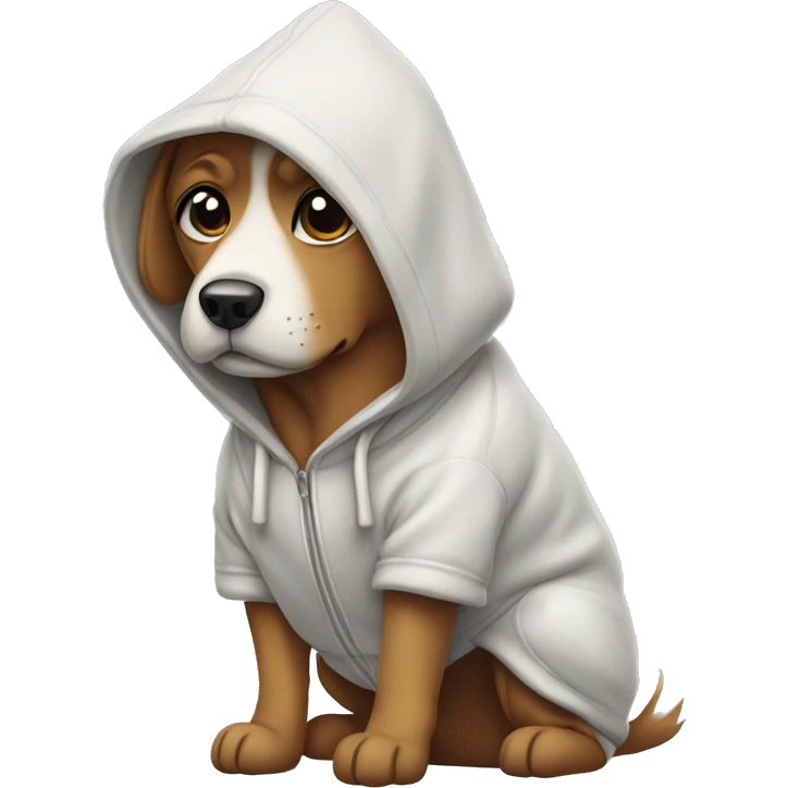 Dog wearing a hoodie  emoji