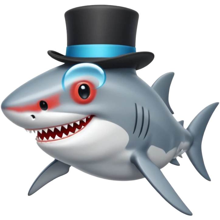 Shark with a top hat emoji