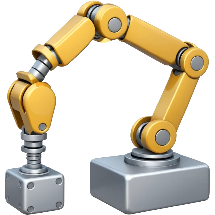 emoji about robot arm with block emoji