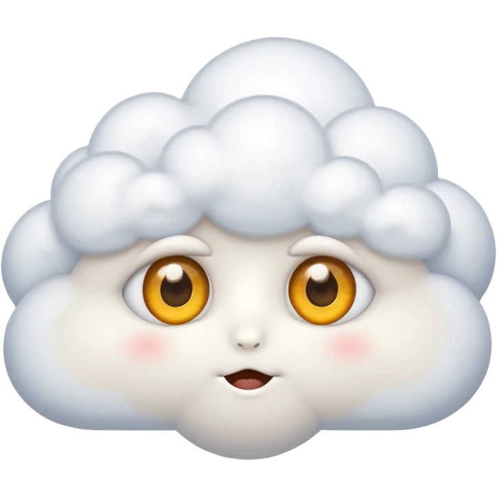 cute White Cloud, eyes,  emoji