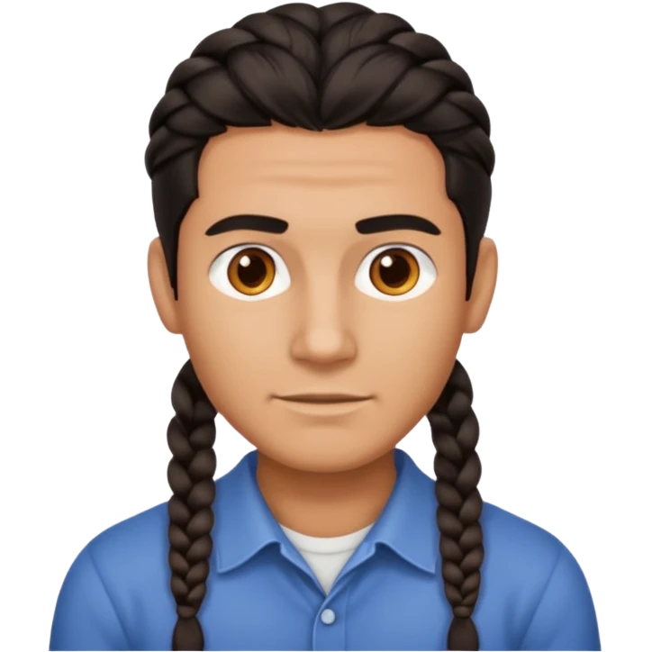 dark haired and braided man emoji