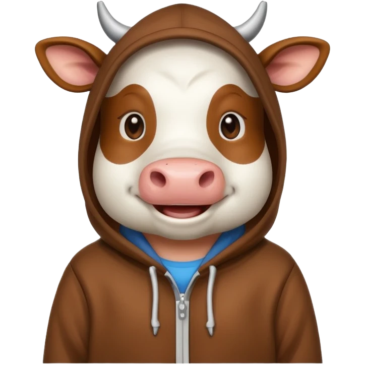 Cow wearing hoodie emoji