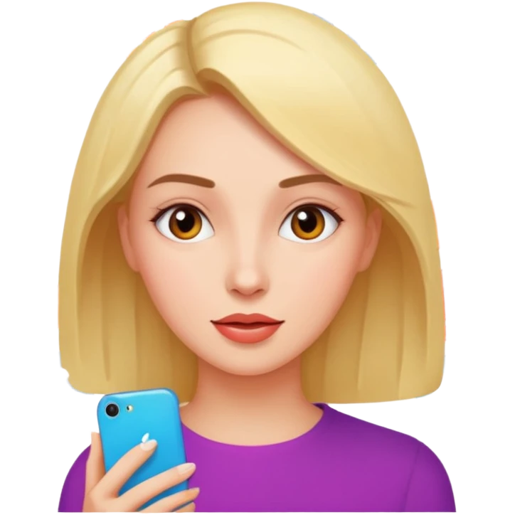 a woman talking and English letters around her emoji