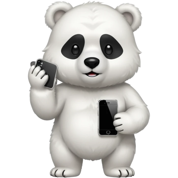 White Bear whole body  with iphone in hand  emoji