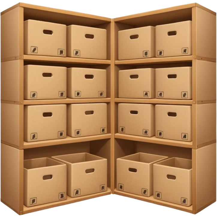 storage with boxes on shelves emoji | AI Emoji Generator