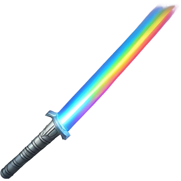 light saber sword with rainbow ray emoji