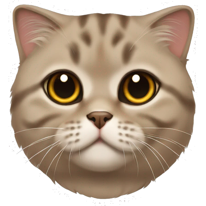 Brown Scottish Fold Kitty emoji