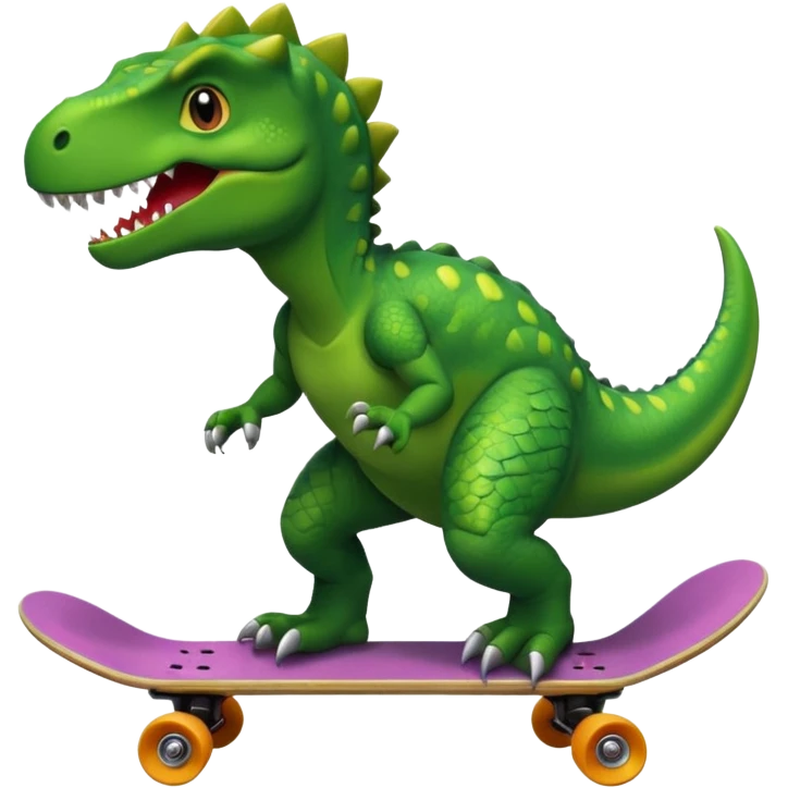 Dinosaur on a skateboard emoji