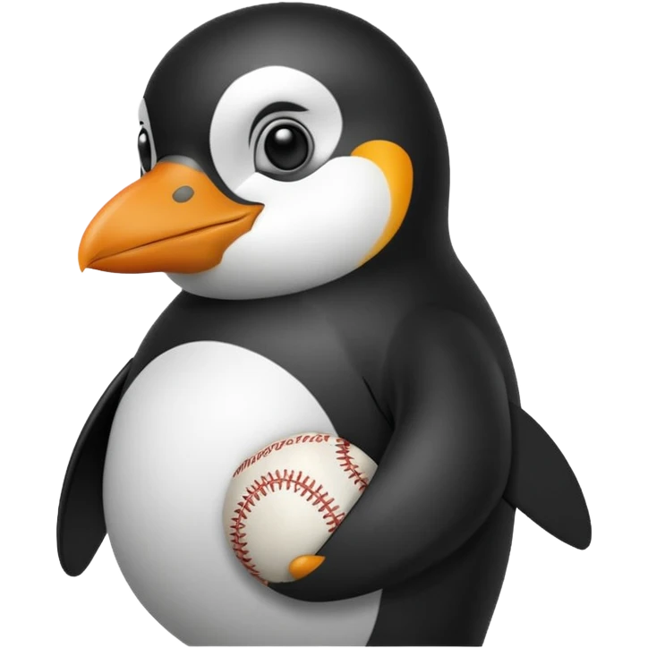 Penguin Holding a baseball￼ emoji