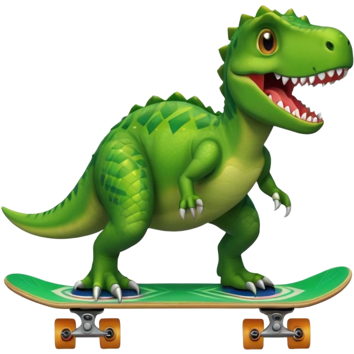 Dinosaur on a skateboard emoji