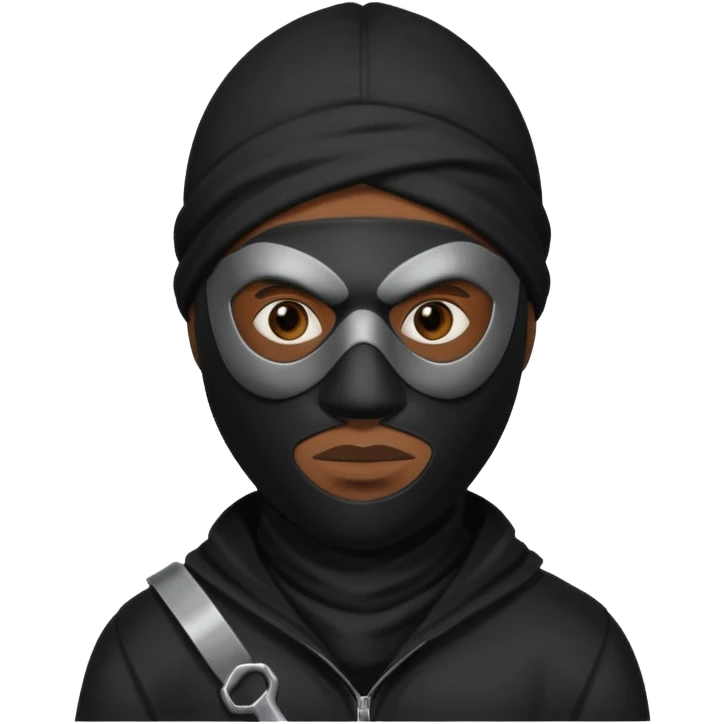 Black guy black robber mask emoji