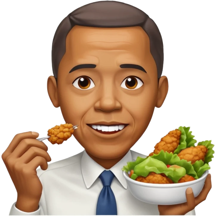 Obama eating fried chicken emoji