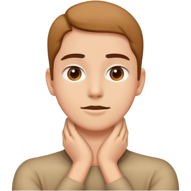 A person with there hands around there neck emoji