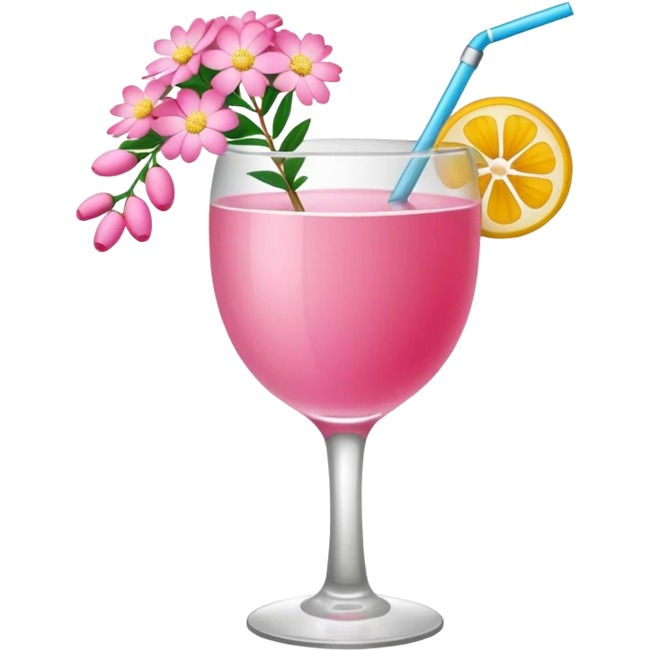Pink Mimosa drink with flower  emoji