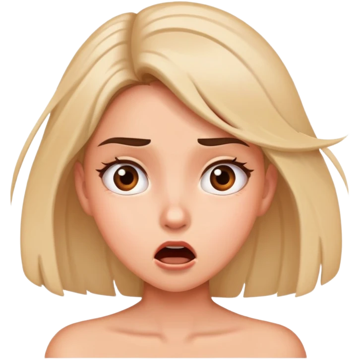 красивая девушка в шоке от происходящего. emoji