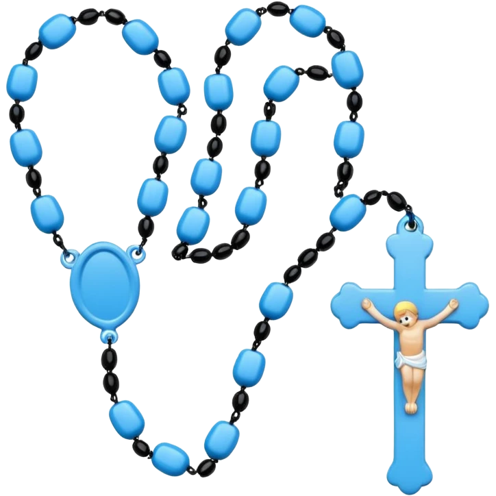 an all baby blue rosary emoji emoji