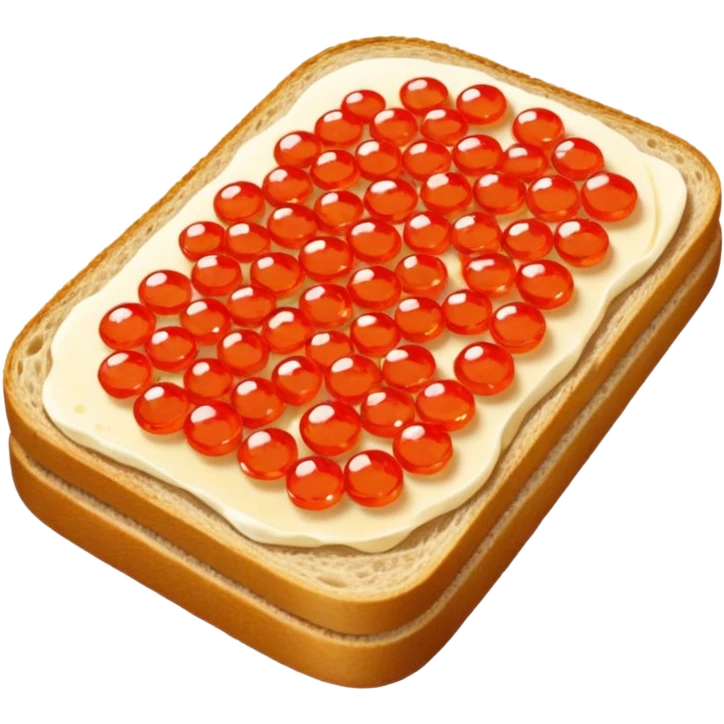 red caviar on a bread emoji