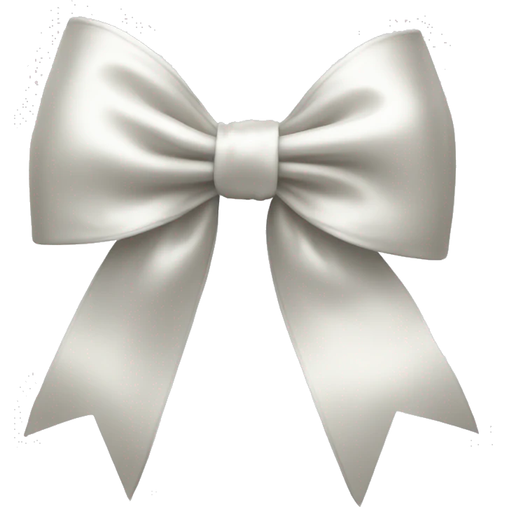 white satin bow emoji