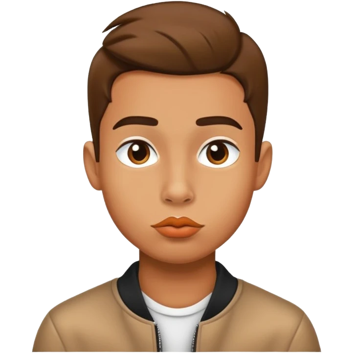 stylish boy making “duck lips” emoji
