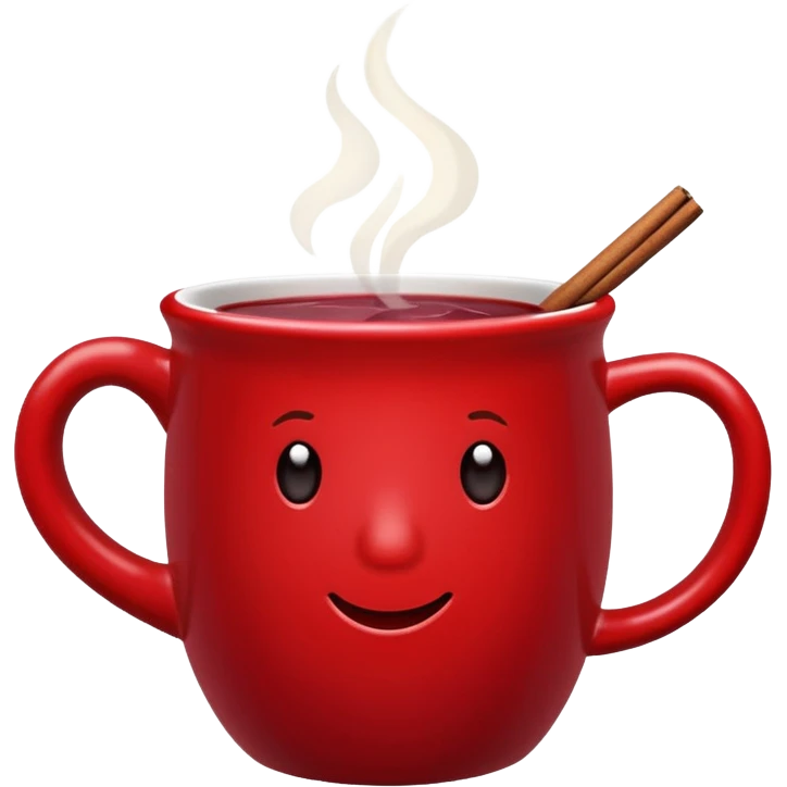 mulled wine emoji in red mug emoji