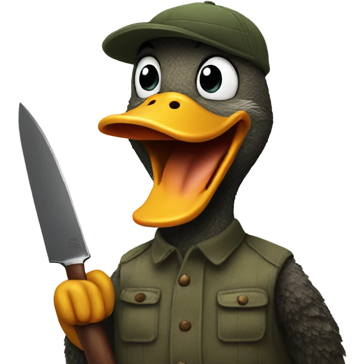Duck with a knife emoji