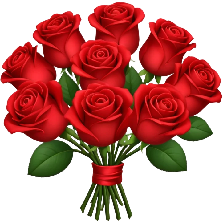 Bouquet roses satin emoji