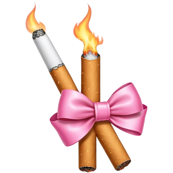 Cigarette with pink bow  emoji
