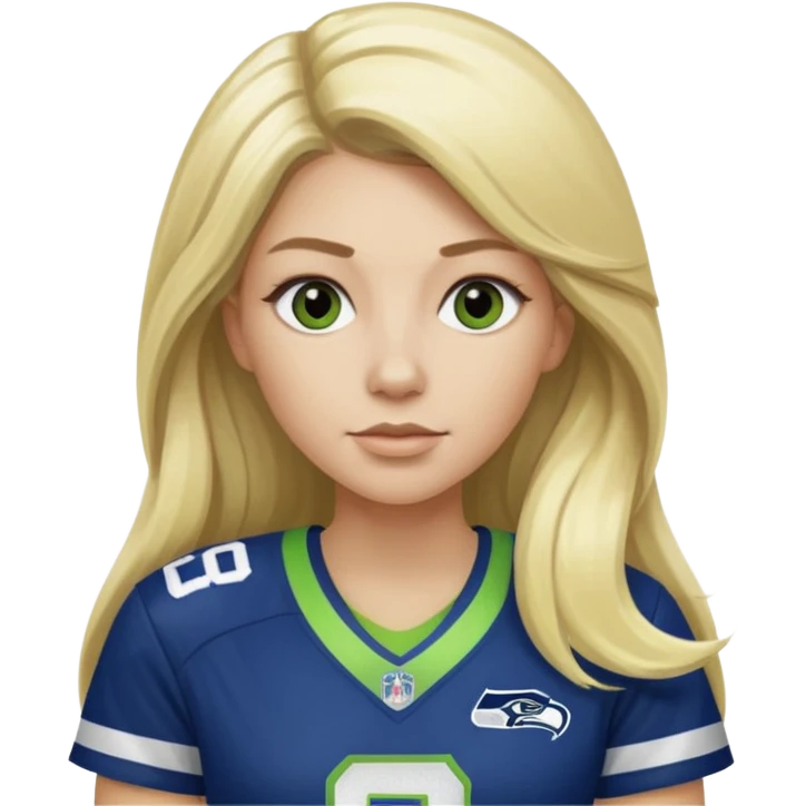 Long blonde hair seahawks fan female emoji