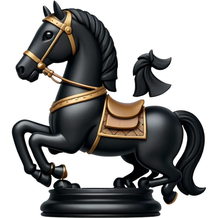 piece of chess knight in black emoji