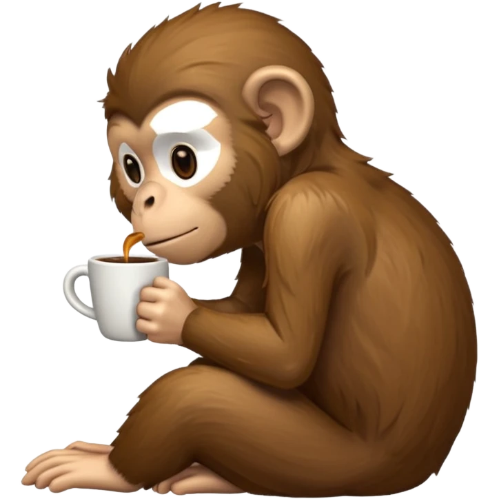 side profile monkey sipping coffee  emoji