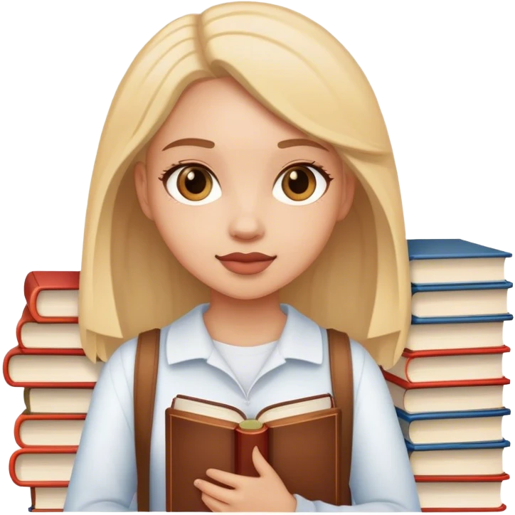 девочка с книгами emoji