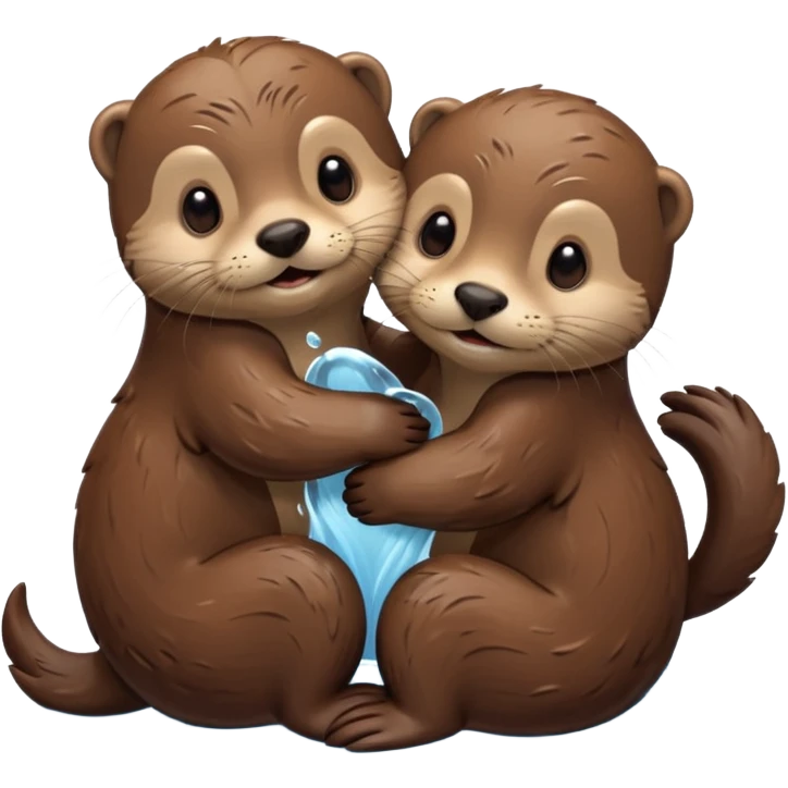 Otters hugging emoji