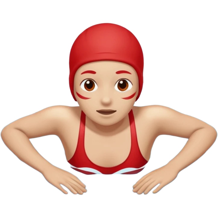 кружок красный в нем человек занимается плаваньем emoji