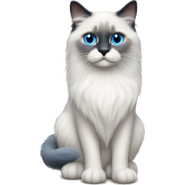 Blue point ragdoll cat with blue eyes  emoji