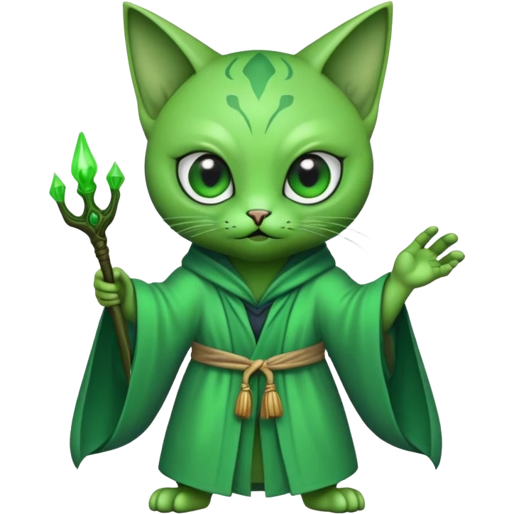alien cat casting a spell emoji