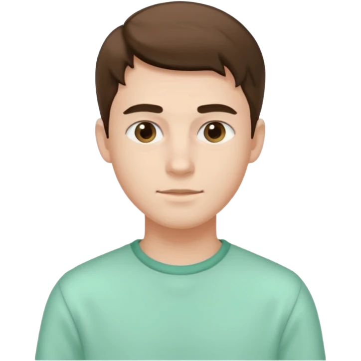 민트색 옷을 입고 있는 젊은 남성 emoji