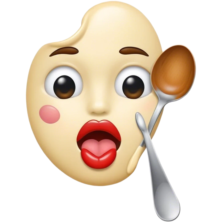 Spoon face big lips  emoji
