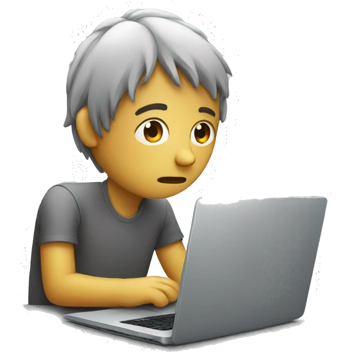 sad person with laptop emoji