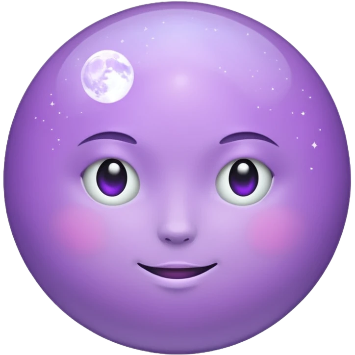 realistic lilac moon emoji