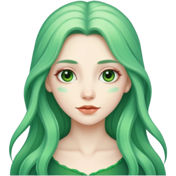 long green haired fantasy woman emoji