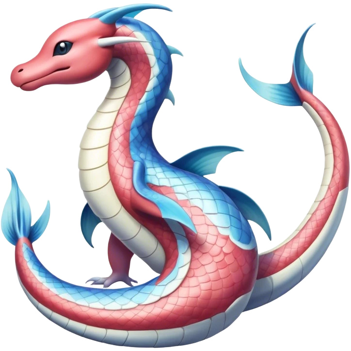 Milotic-Dragonair-Dratini-hybrid, full body emoji | AI Emoji Generator