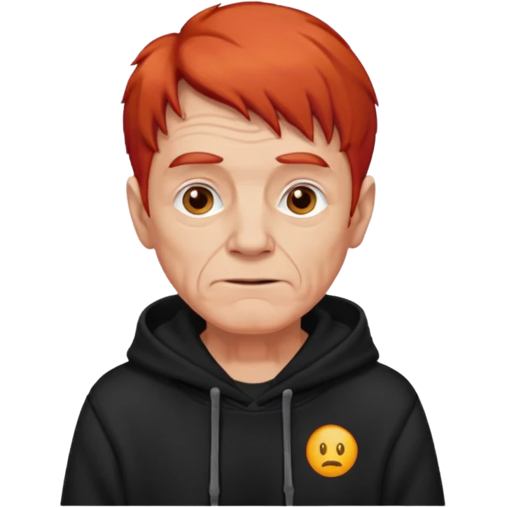 old man with red hair and black hoodie emoji