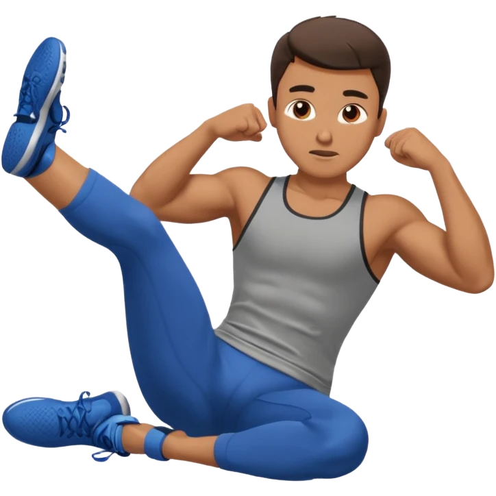 Man doing crunches in athletic clothes emoji