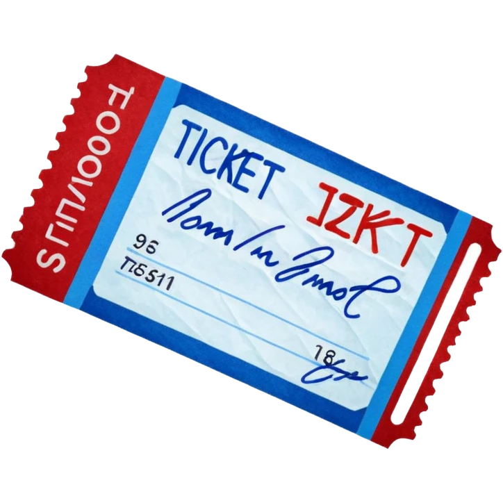 Signed ticket blue (#00A3E0) and red (#F9423A) emoji