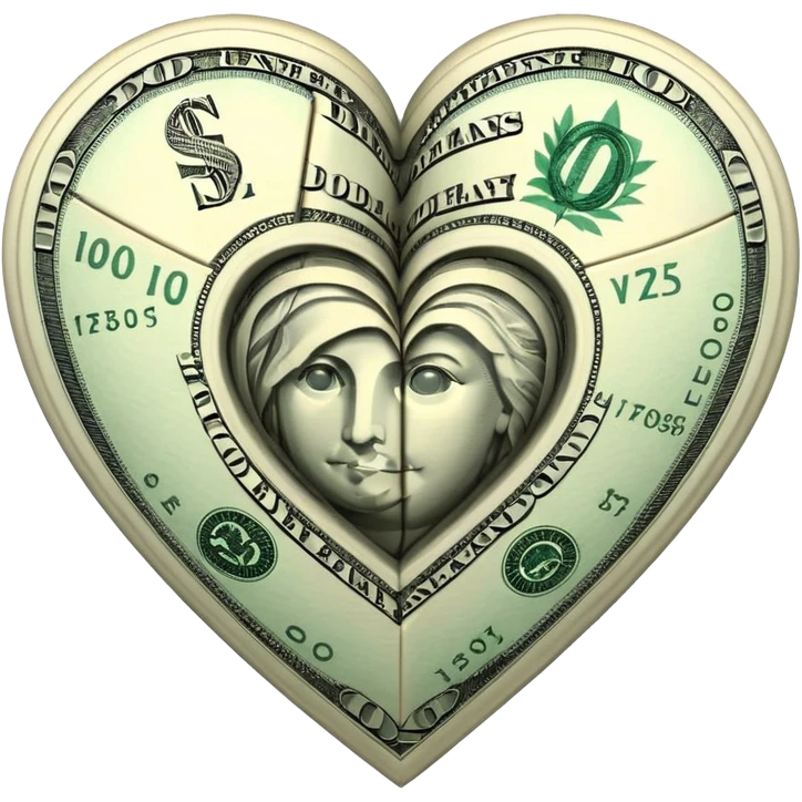 pazzle heart dollars emoji