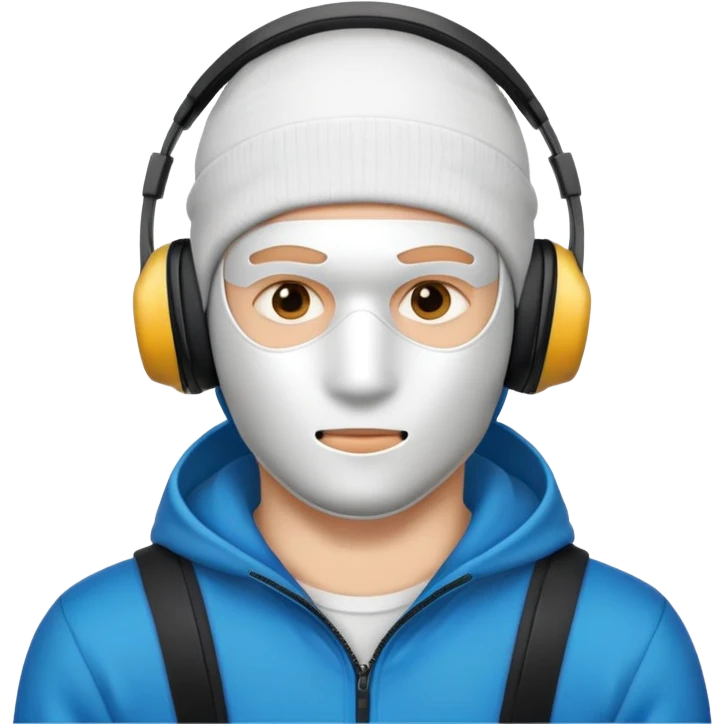 guy in ski mask and headphones emoji