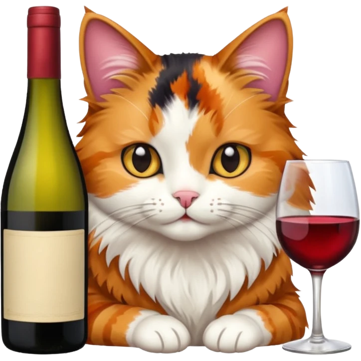 cat with wine emoji