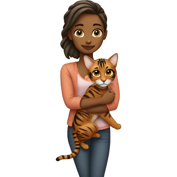 Girl with bengal emoji