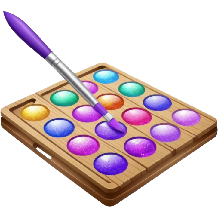 glitter purple art pincel pallet emoji