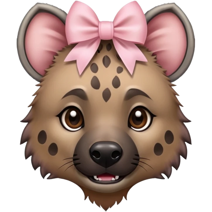 Hyena with light pink bow  emoji